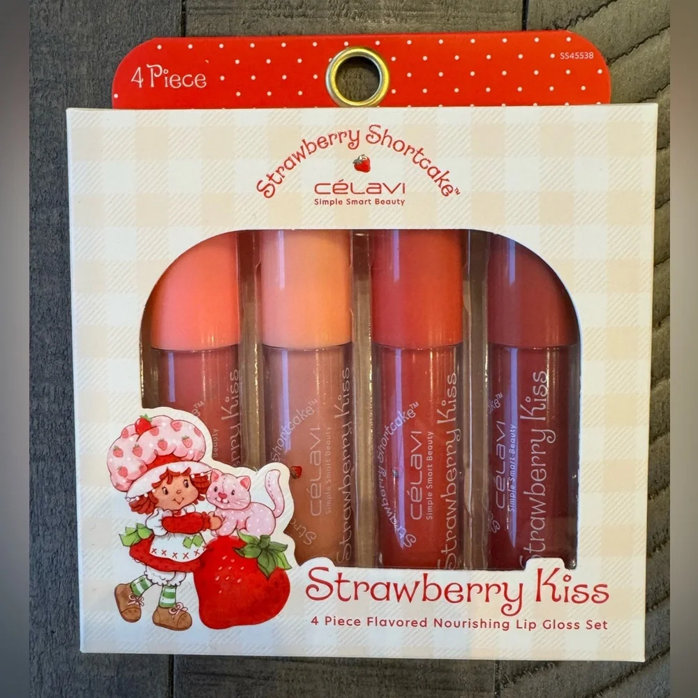 Celavi Strawberry Shortcake Kiss Lip Gloss Set (NIB)